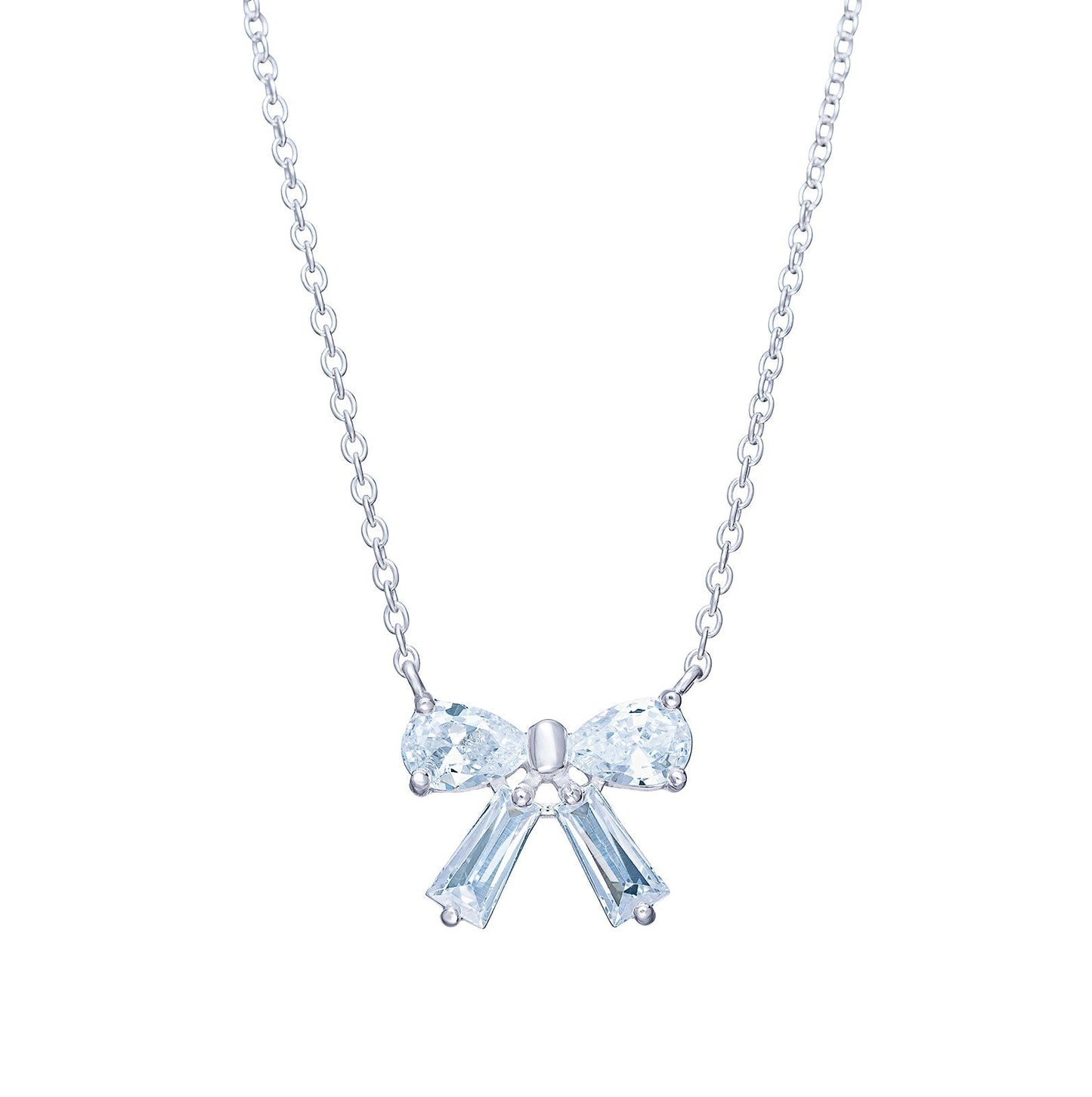 Cubic Zirconia Bow Necklace - Popular trends empire