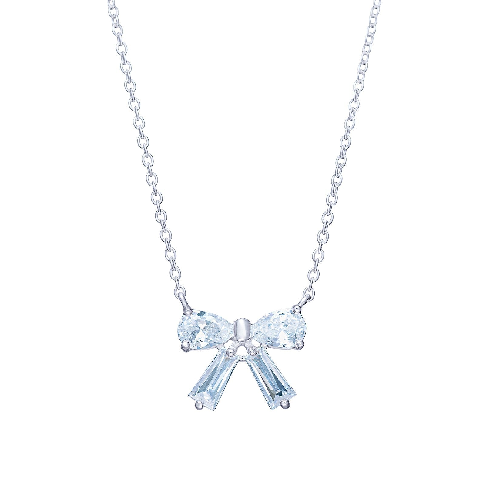 Cubic Zirconia Bow Necklace - Popular trends empire