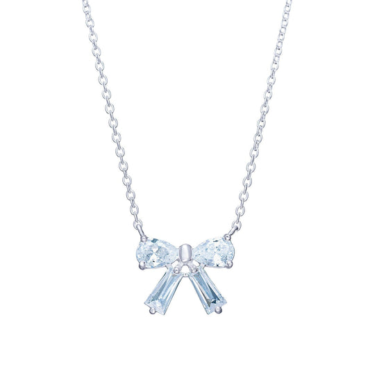 Cubic Zirconia Bow Necklace - Popular trends empire
