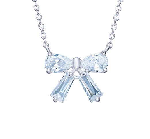 Cubic Zirconia Bow Necklace - Popular trends empire