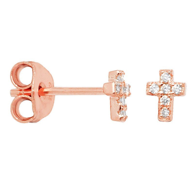 Cubic Zirconia Cross Stud Earrings - Popular trends empire