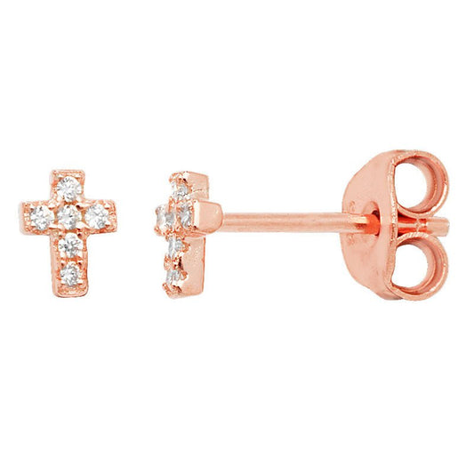 Cubic Zirconia Cross Stud Earrings - Popular trends empire