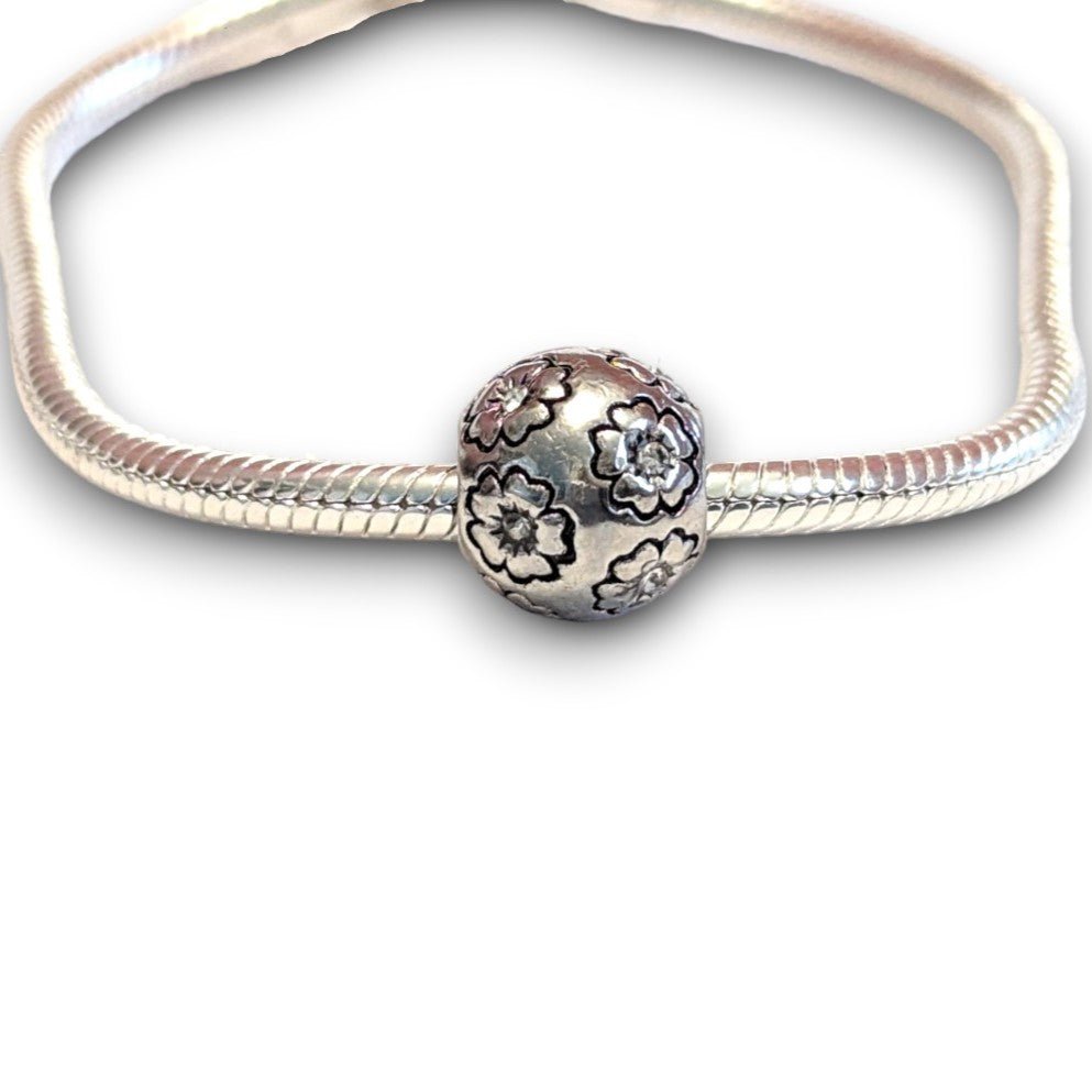 Cubic Zirconia Flower Bead Charm - Popular trends empire