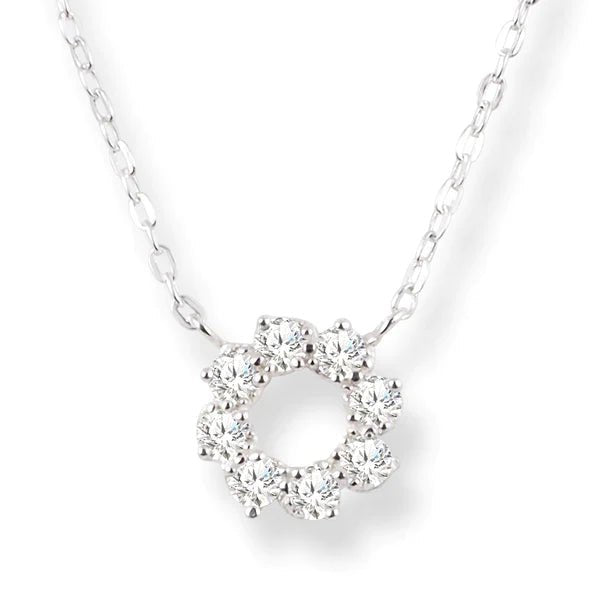 Cubic Zirconia Flower Necklace - Popular trends empire