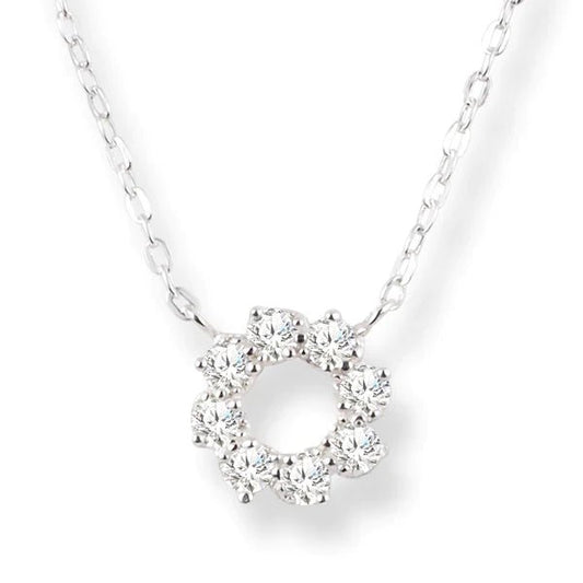 Cubic Zirconia Flower Necklace - Popular trends empire