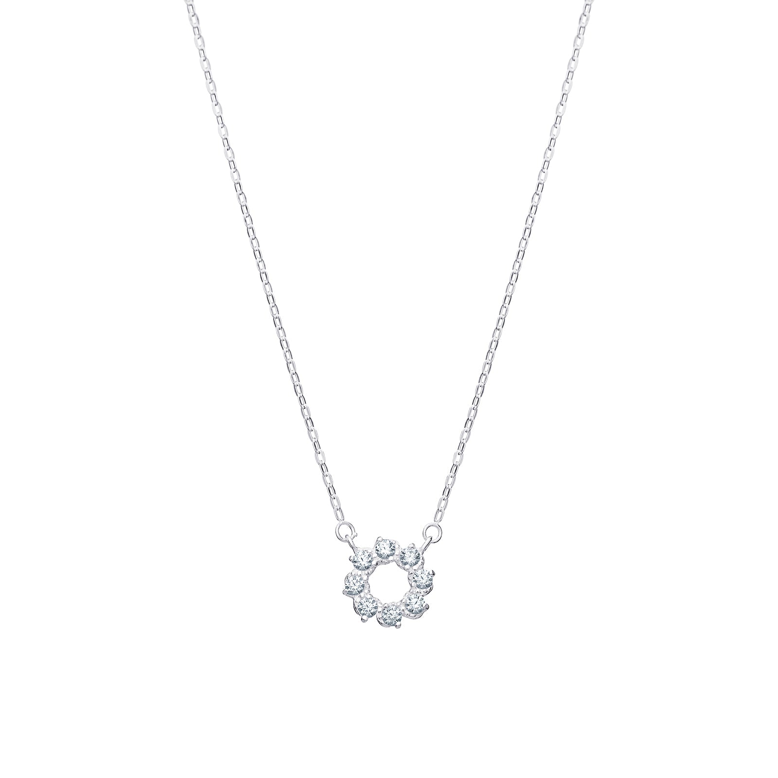 Cubic Zirconia Flower Necklace - Popular trends empire