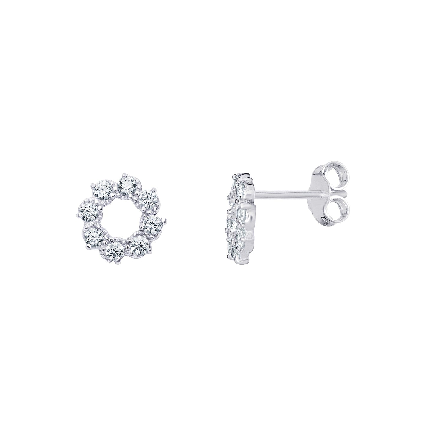 Cubic Zirconia Flower Stud Earrings - Popular trends empire