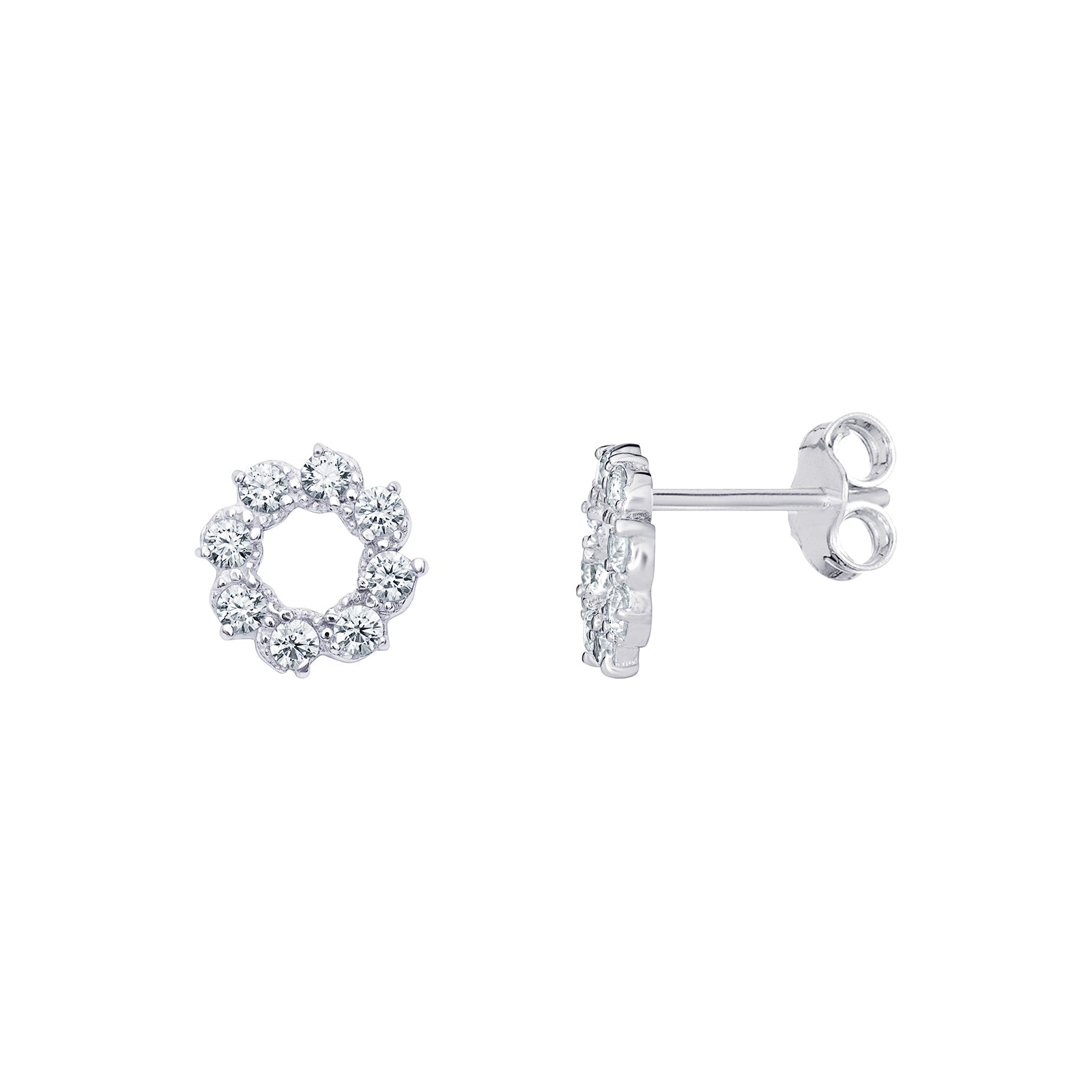 Cubic Zirconia Flower Stud Earrings - Popular trends empire