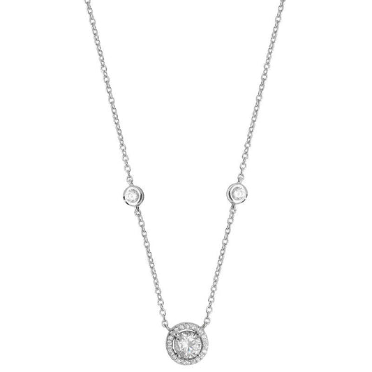 Cubic Zirconia Halo Dot Necklace - Popular trends empire
