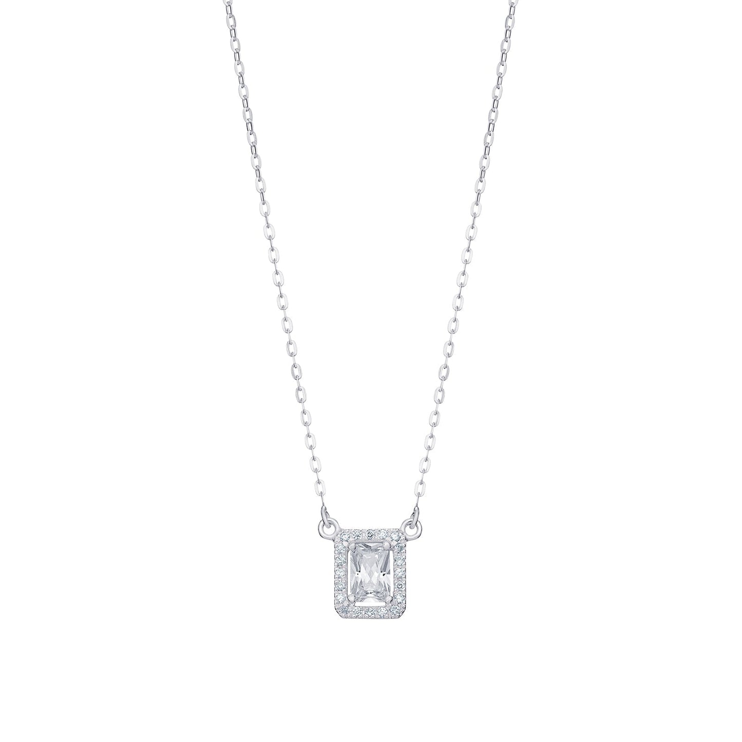 Cubic Zirconia Halo Drop Necklace - Popular trends empire