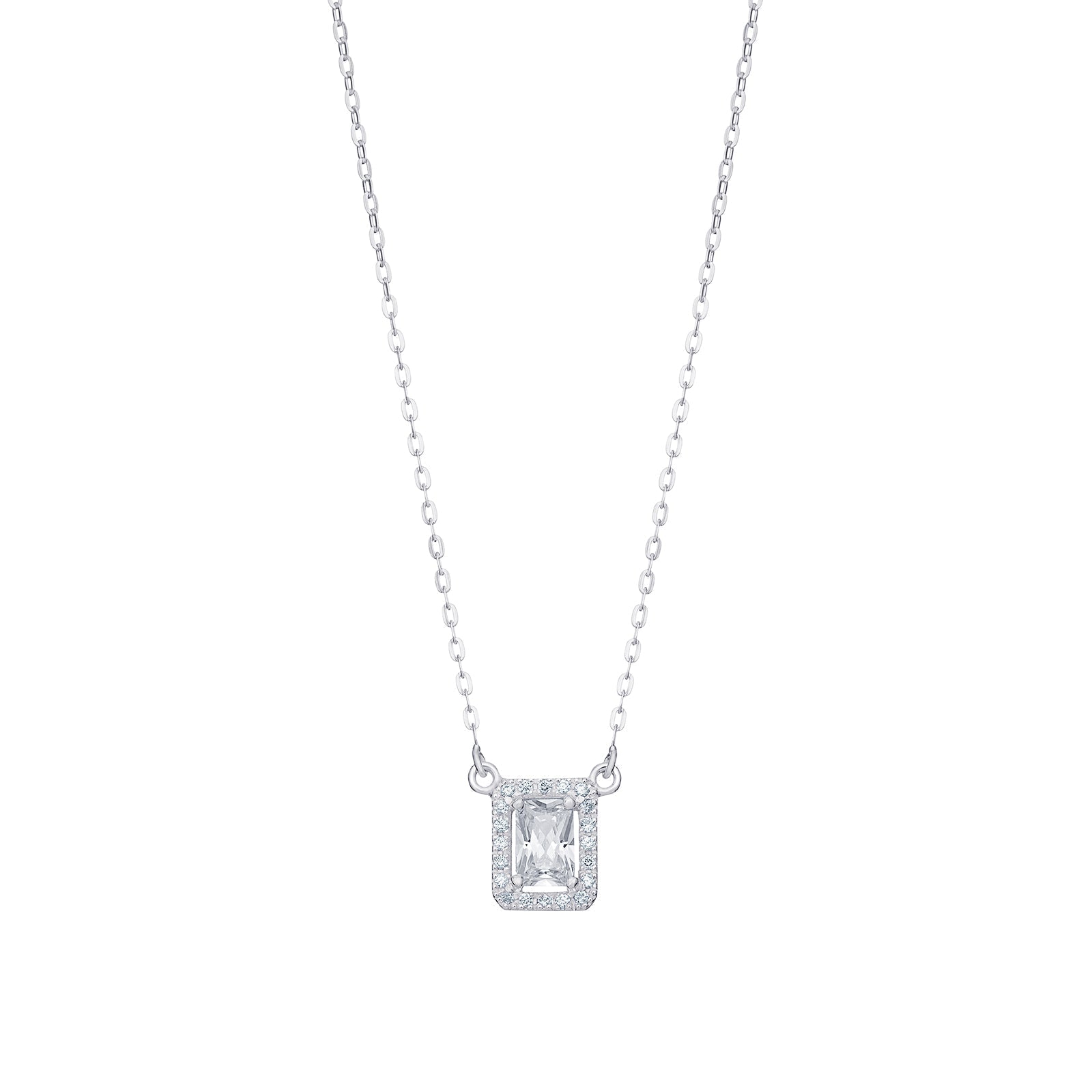 Cubic Zirconia Halo Drop Necklace - Popular trends empire