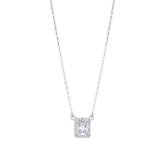 Cubic Zirconia Halo Drop Necklace - Popular trends empire