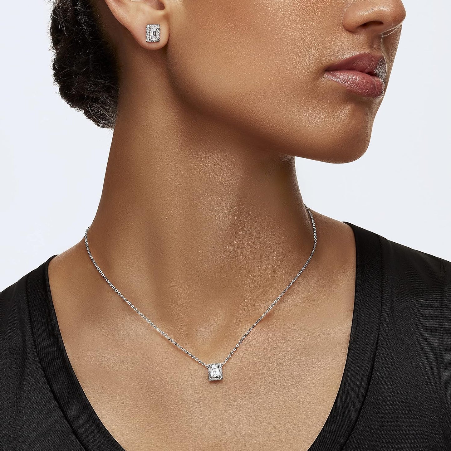 Cubic Zirconia Halo Drop Necklace - Popular trends empire