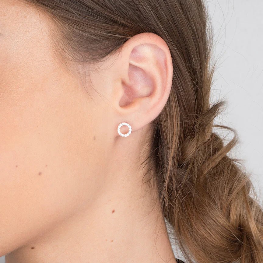 Cubic Zirconia Halo Stud Earrings - Popular trends empire