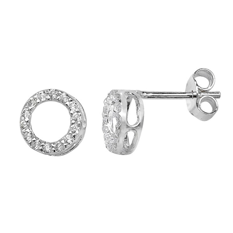 Cubic Zirconia Halo Stud Earrings - Popular trends empire
