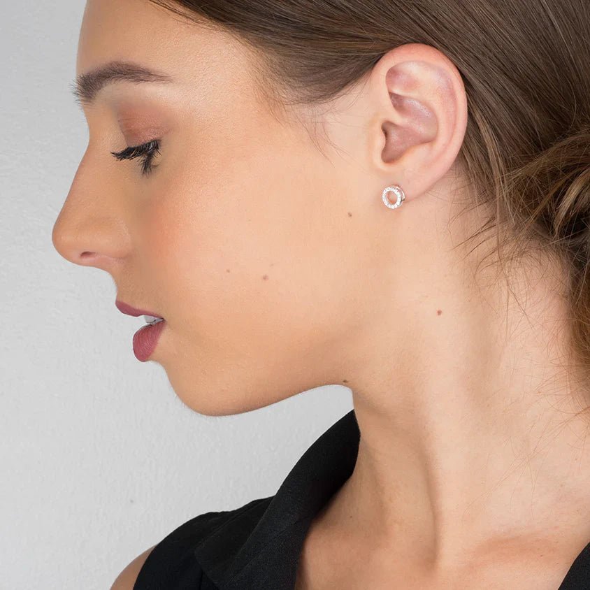 Cubic Zirconia Halo Stud Earrings - Popular trends empire