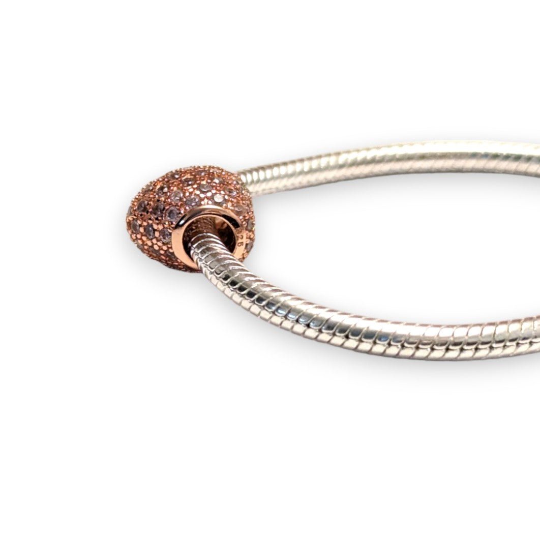 Cubic Zirconia Heart Bead Charm - Popular trends empire