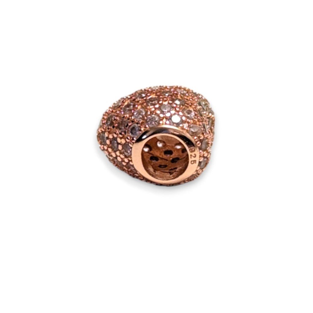 Cubic Zirconia Heart Bead Charm - Popular trends empire