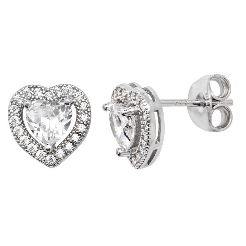 Cubic Zirconia Heart Earrings - Popular trends empire
