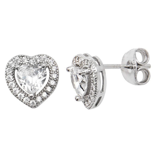 Cubic Zirconia Heart Earrings - Popular trends empire