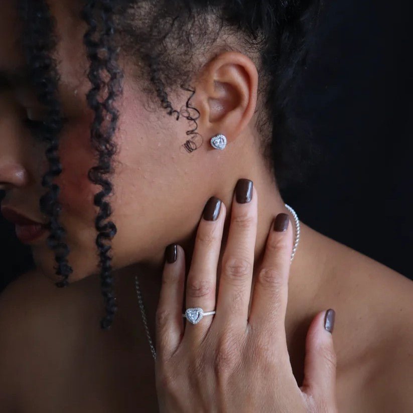 Cubic Zirconia Heart Earrings - Popular trends empire