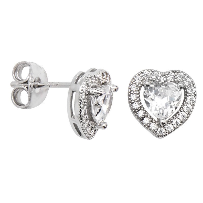 Cubic Zirconia Heart Earrings - Popular trends empire