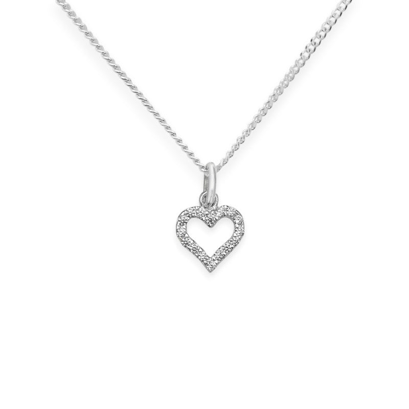 Cubic Zirconia Heart Pendant Necklace - Popular trends empire