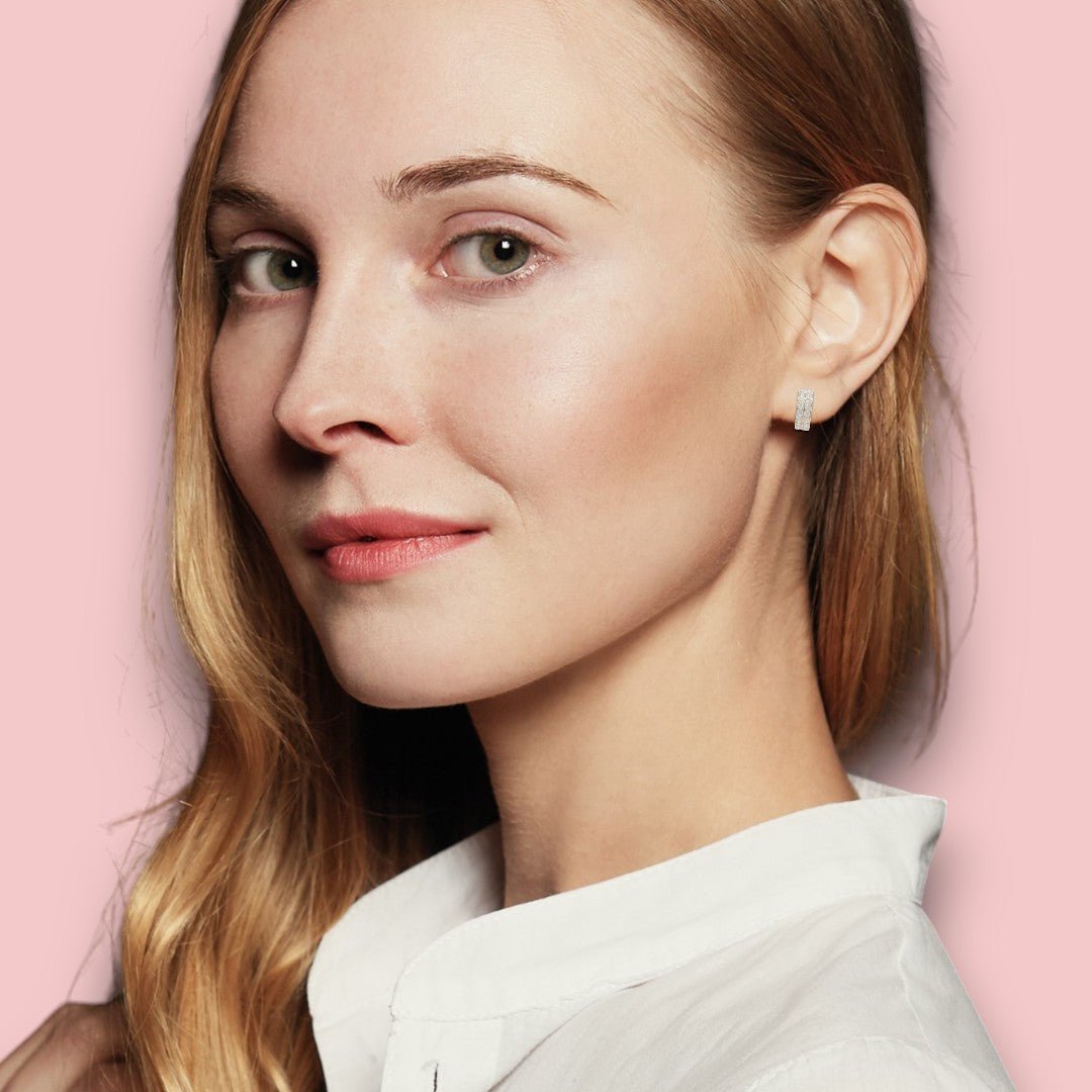 Cubic Zirconia Huggie Hoops - Popular trends empire