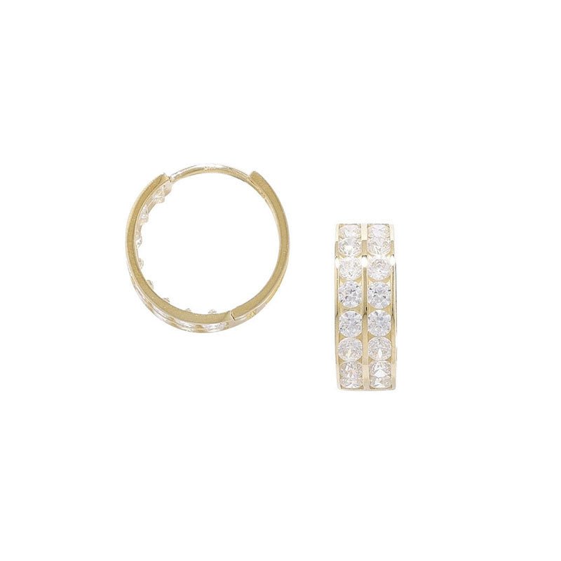 Cubic Zirconia Huggie Hoops - Popular trends empire