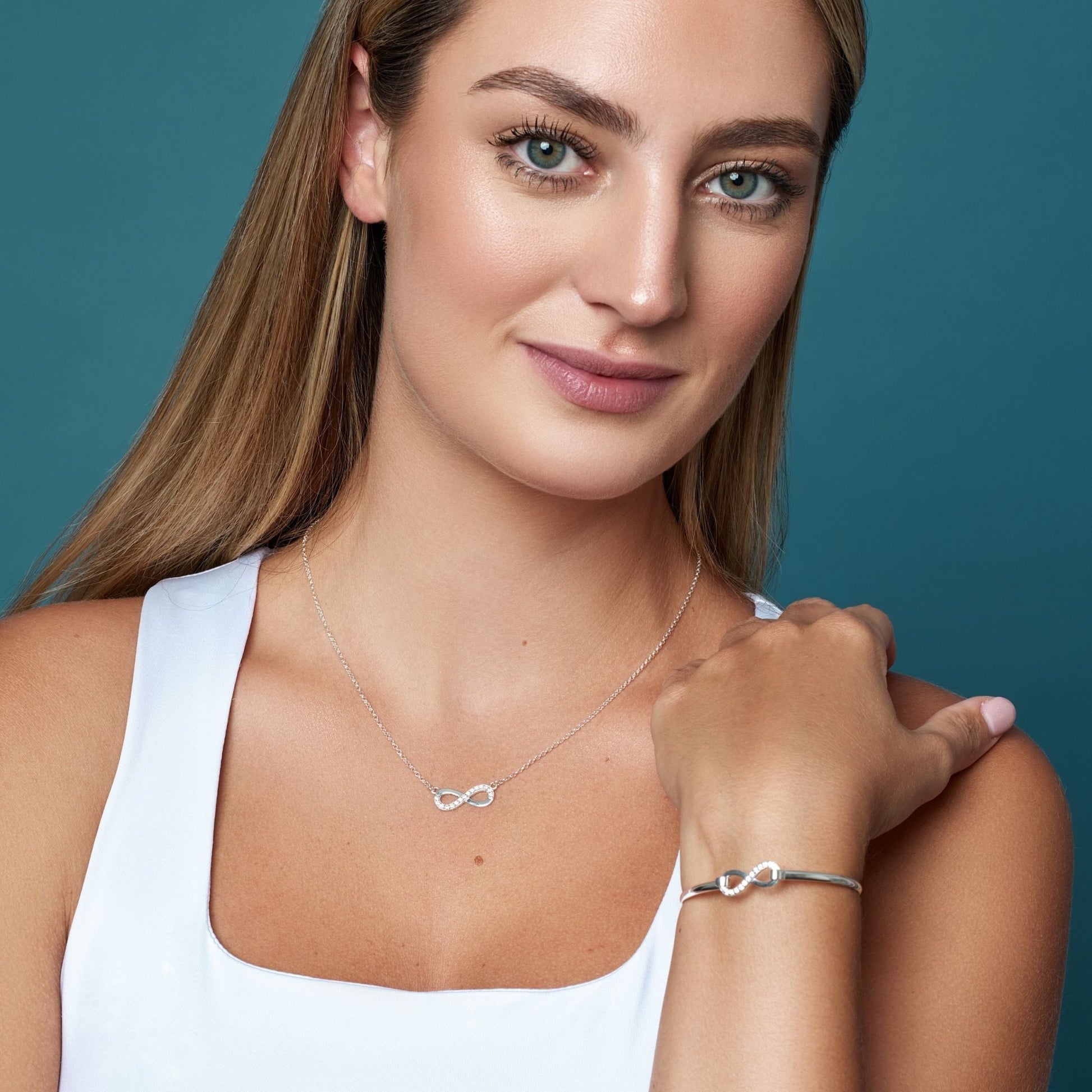 Cubic Zirconia Infinity Bangle - Popular trends empire