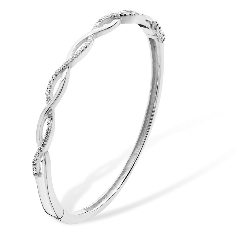 Cubic Zirconia Infinity Weave Bangle - Popular trends empire
