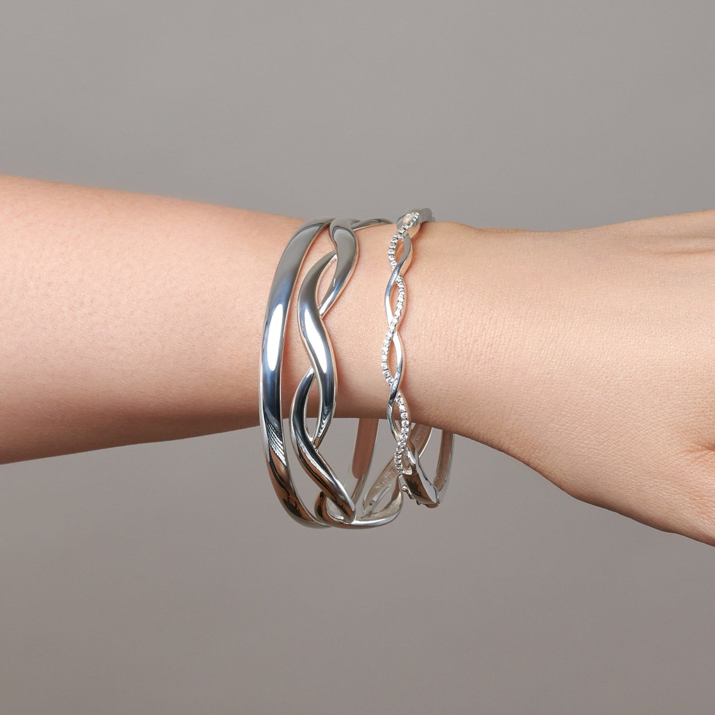 Cubic Zirconia Infinity Weave Bangle - Popular trends empire