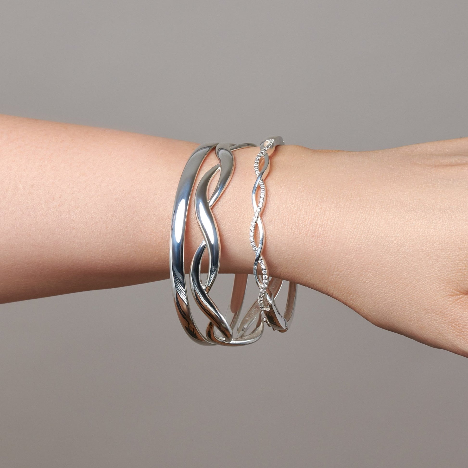 Cubic Zirconia Infinity Weave Bangle - Popular trends empire