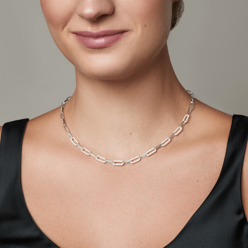 Cubic Zirconia Paperclip Chain - Popular trends empire