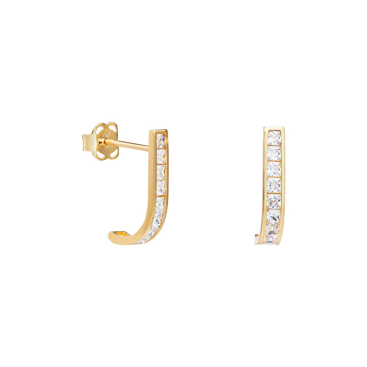 Curved Cubic Zirconia Earrings - Popular trends empire