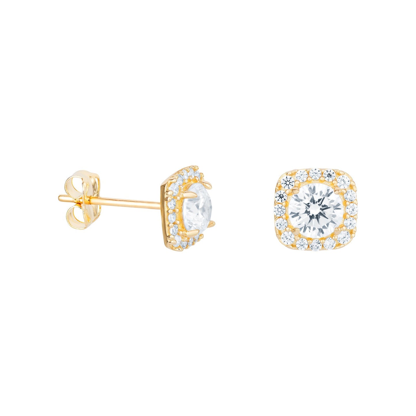 Cushion Halo Stud Earrings - Popular trends empire
