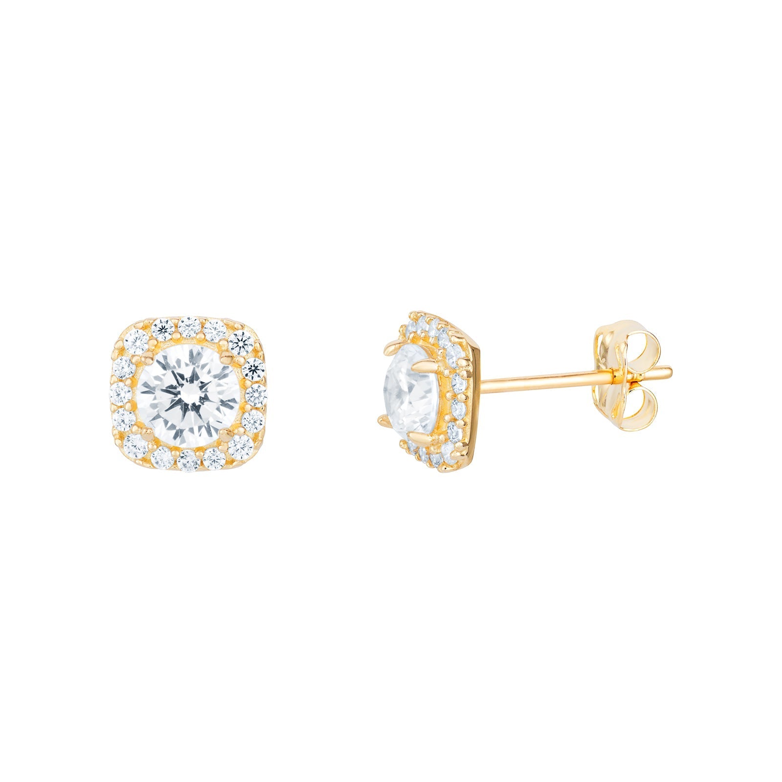 Cushion Halo Stud Earrings - Popular trends empire