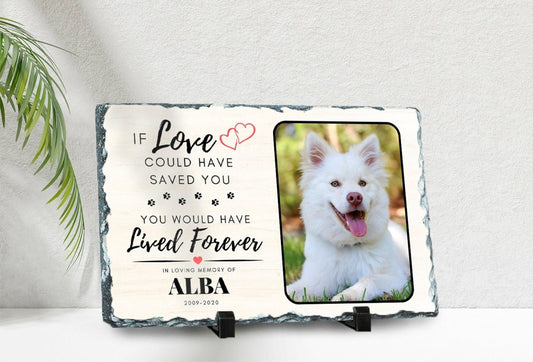 Custom Pet Memorial - Personalised Pet Plaque on Natural Slate | Dog Memorial Photo Frame - Popular trends empire