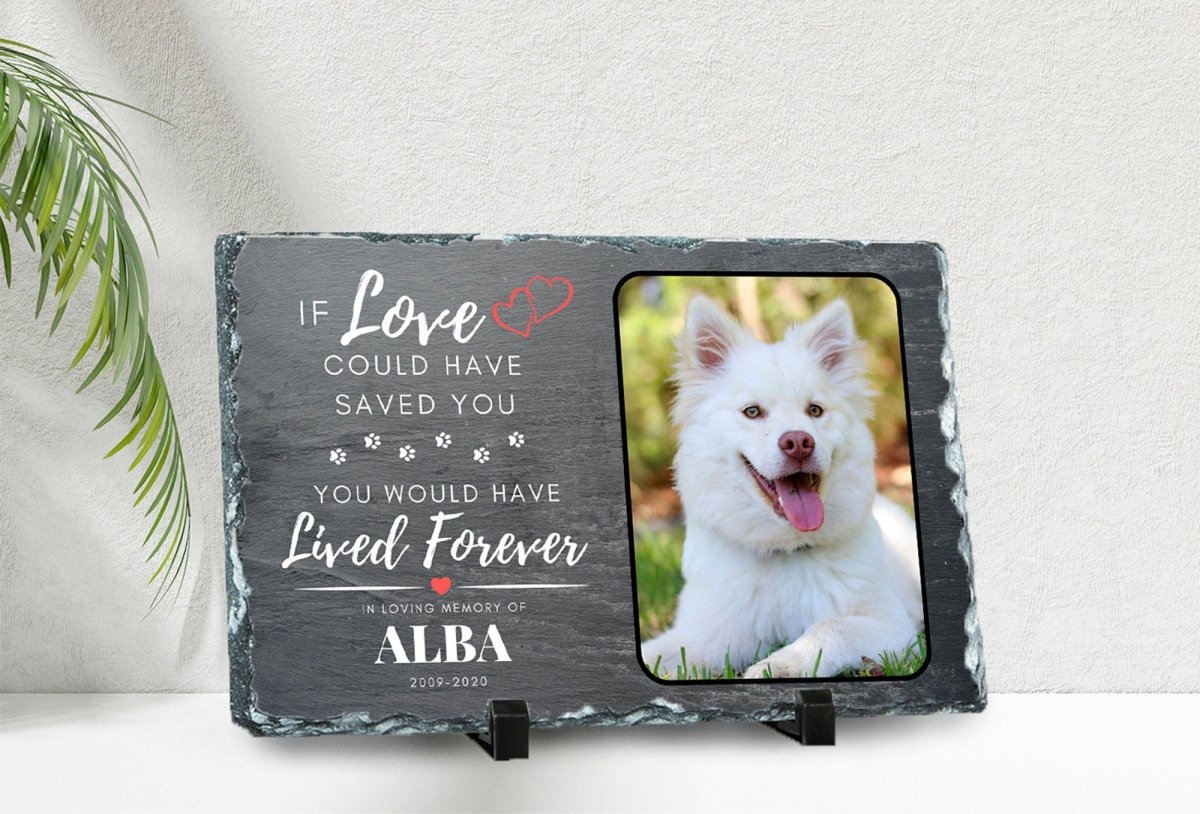 Custom Pet Memorial - Personalised Pet Plaque on Natural Slate | Dog Memorial Photo Frame - Popular trends empire