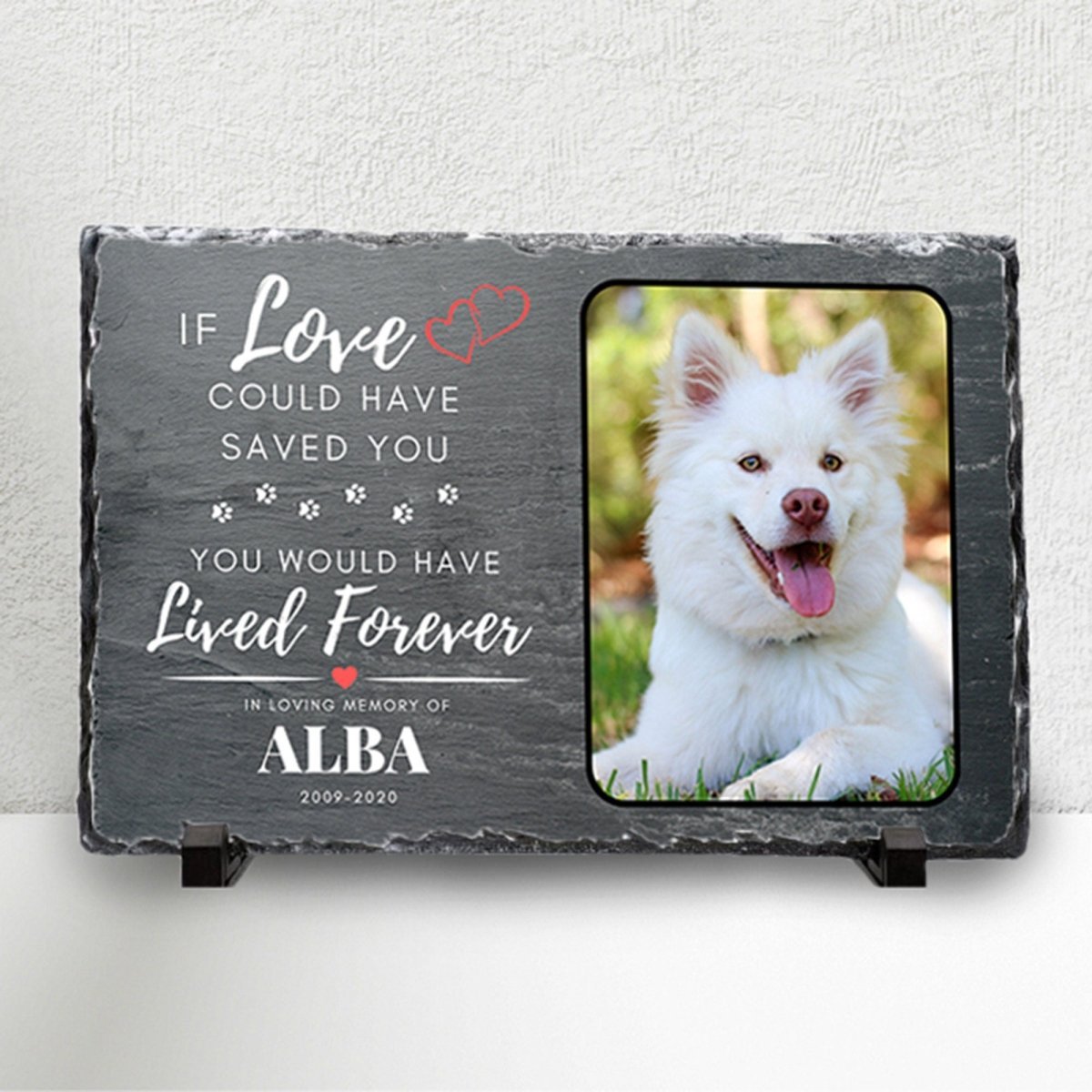 Custom Pet Memorial - Personalised Pet Plaque on Natural Slate | Dog Memorial Photo Frame - Popular trends empire