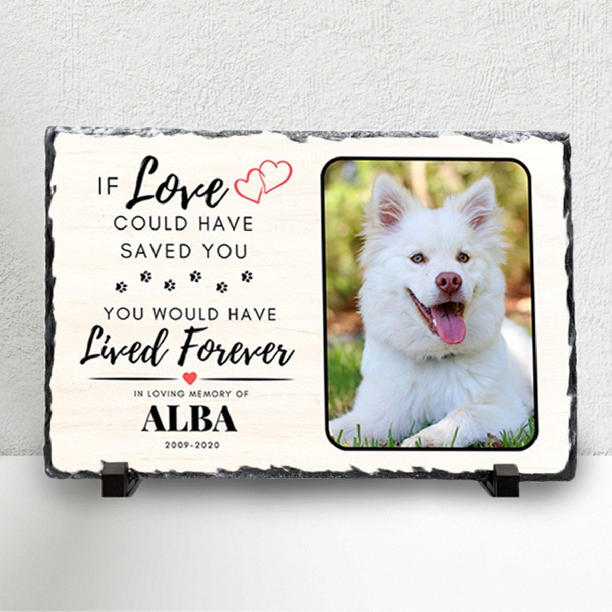 Custom Pet Memorial - Personalised Pet Plaque on Natural Slate | Dog Memorial Photo Frame - Popular trends empire