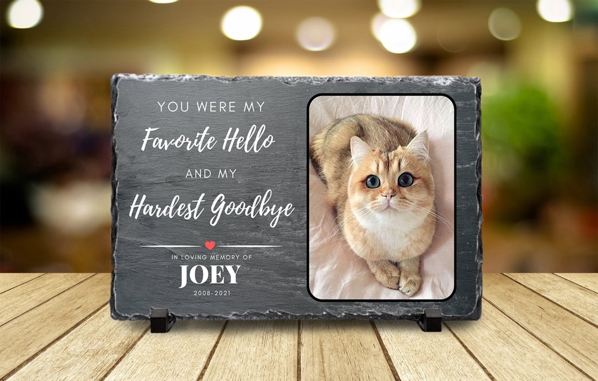 Custom Pet Memorial - Personalised Pet Plaque on Natural Slate | Engraved Rock Tribute - Popular trends empire