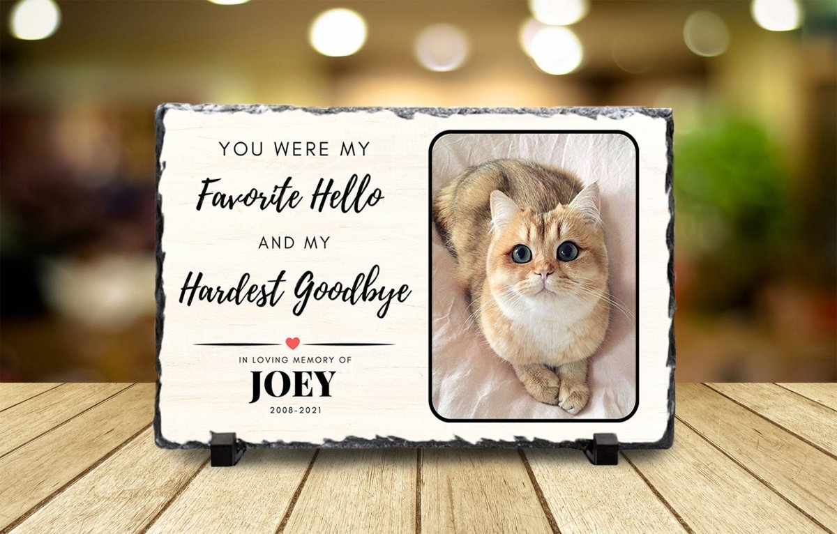 Custom Pet Memorial - Personalised Pet Plaque on Natural Slate | Engraved Rock Tribute - Popular trends empire