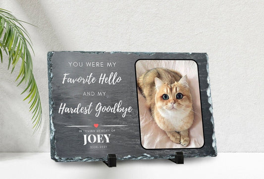 Custom Pet Memorial - Personalised Pet Plaque on Natural Slate | Engraved Rock Tribute - Popular trends empire
