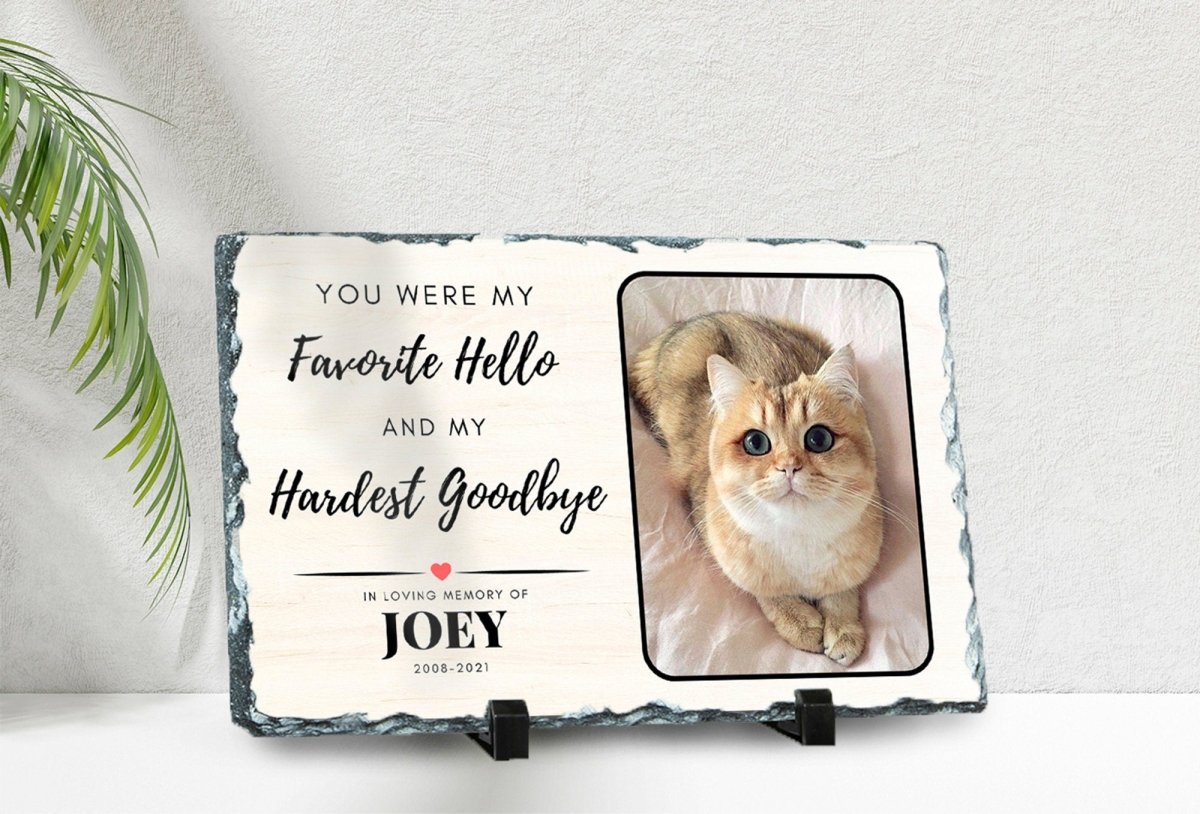 Custom Pet Memorial - Personalised Pet Plaque on Natural Slate | Engraved Rock Tribute - Popular trends empire