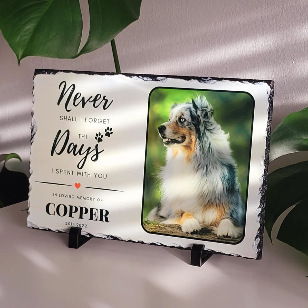 Custom Pet Memorial Slate – Personalised Pet Plaque & Dog Memorial Photo Frame - Popular trends empire