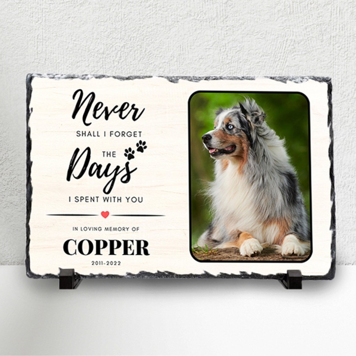 Custom Pet Memorial Slate – Personalised Pet Plaque & Dog Memorial Photo Frame - Popular trends empire