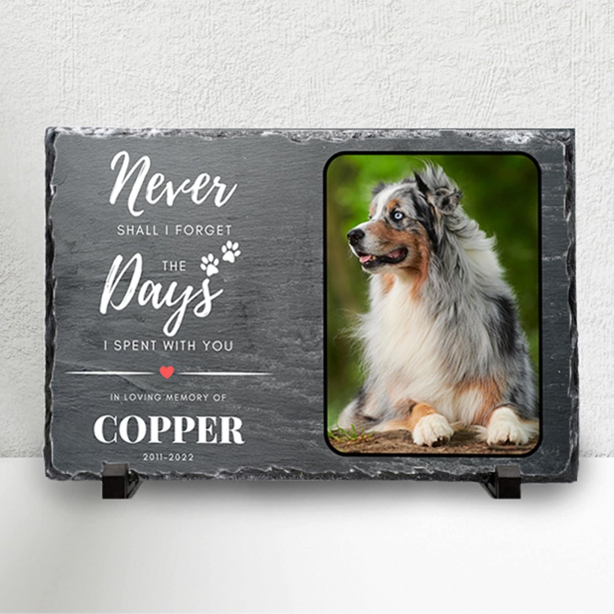 Custom Pet Memorial Slate – Personalised Pet Plaque & Dog Memorial Photo Frame - Popular trends empire