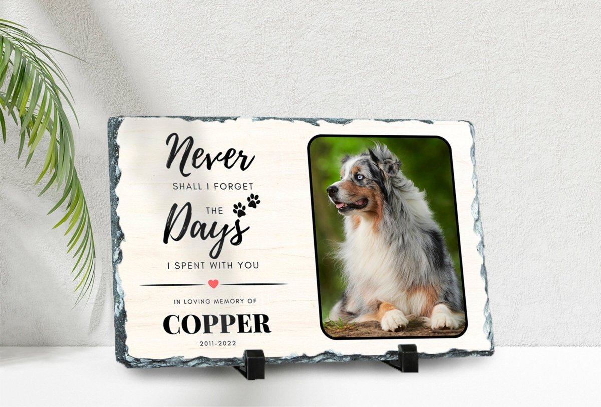 Custom Pet Memorial Slate – Personalised Pet Plaque & Dog Memorial Photo Frame - Popular trends empire