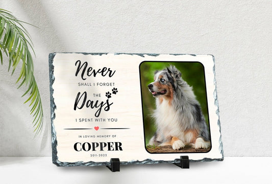 Custom Pet Memorial Slate – Personalised Pet Plaque & Dog Memorial Photo Frame - Popular trends empire
